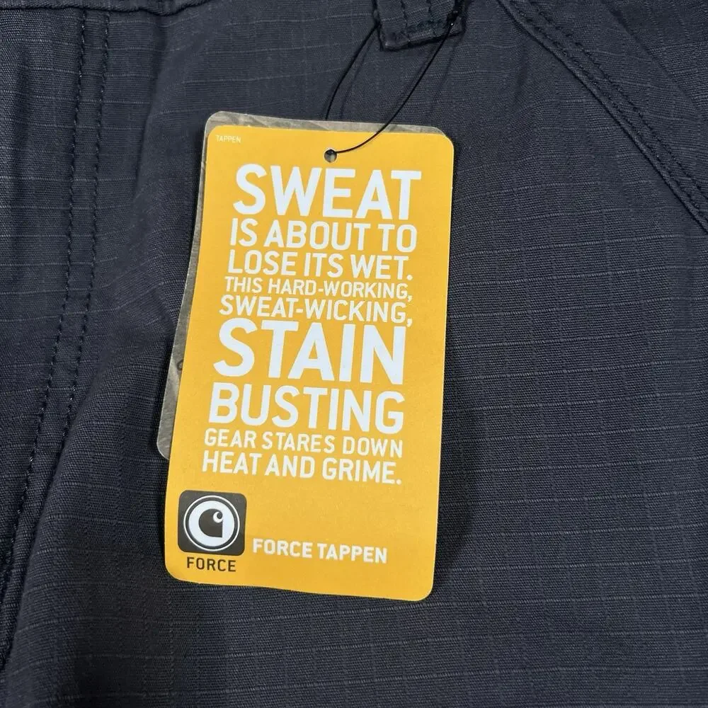 NEW Carhartt Relaxed Fit Force Tappen Cargo Shorts Men's 34 Utility Gray Cotton